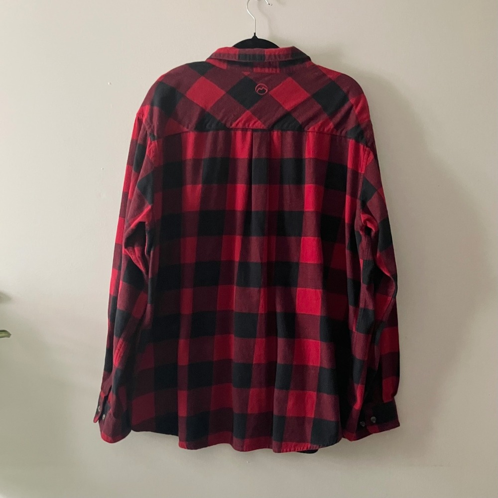 Magellan Outdoors Red Black Buffalo‎ Plaid Flannel Button Down Shirt 2XL - Picture 2 of 6